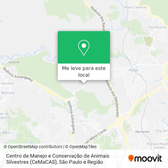 Centro de Manejo e Conservação de Animais Silvestres (CeMaCAS) mapa