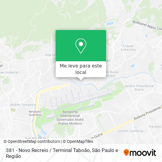 381 - Novo Recreio / Terminal Taboão mapa