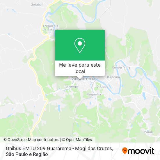 Onibus EMTU 209 Guararema - Mogi das Cruzes mapa