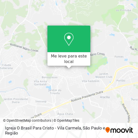 Igreja O Brasil Para Cristo - Vila Carmela mapa