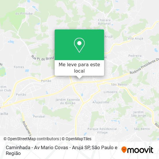 Caminhada - Av Mario Covas - Arujá SP mapa