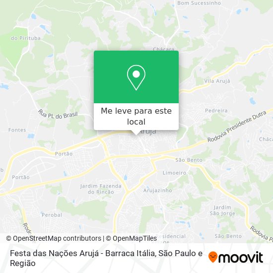 Festa das Nações Arujá - Barraca Itália mapa