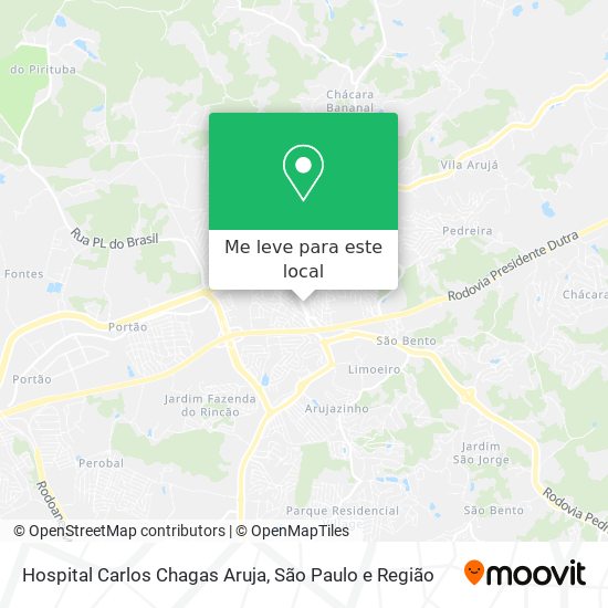 Hospital Carlos Chagas Aruja mapa