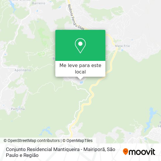 Conjunto Residencial Mantiqueira - Mairiporã mapa