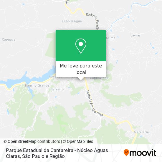 Parque Estadual da Cantareira - Núcleo Águas Claras mapa