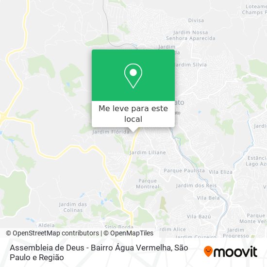 Assembleia de Deus - Bairro Água Vermelha mapa