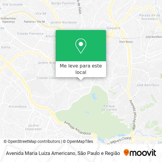 Avenida Maria Luiza Americano mapa