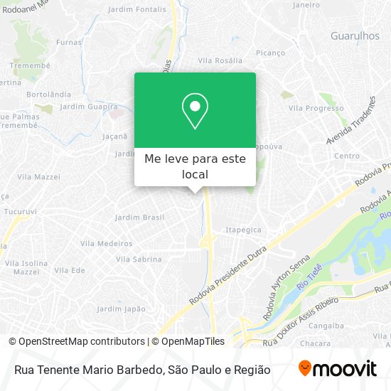 Rua Tenente Mario Barbedo mapa