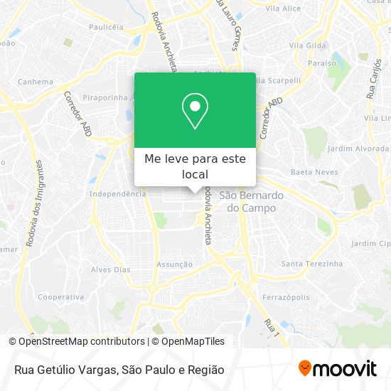 Rua Getúlio Vargas mapa