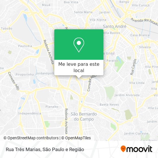 Rua Três Marias mapa