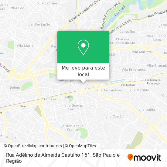 Rua Adélino de Almeida Castilho 151 mapa