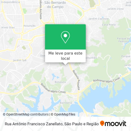 Rua Antônio Francisco Zanellato mapa