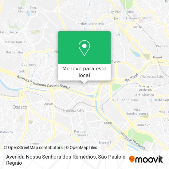 Avenida Nossa Senhora dos Remédios mapa