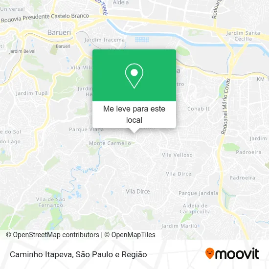 Caminho Itapeva mapa