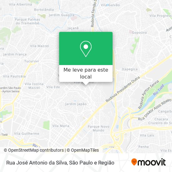 Rua José Antonio da Silva mapa