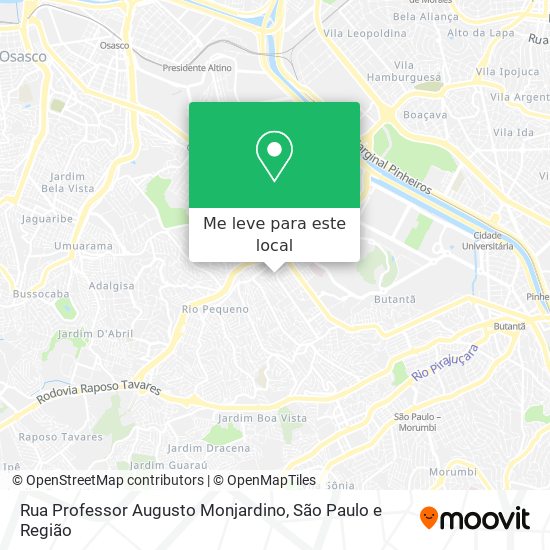 Rua Professor Augusto Monjardino mapa