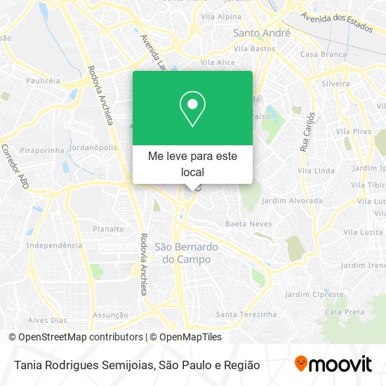 Tania Rodrigues Semijoias mapa