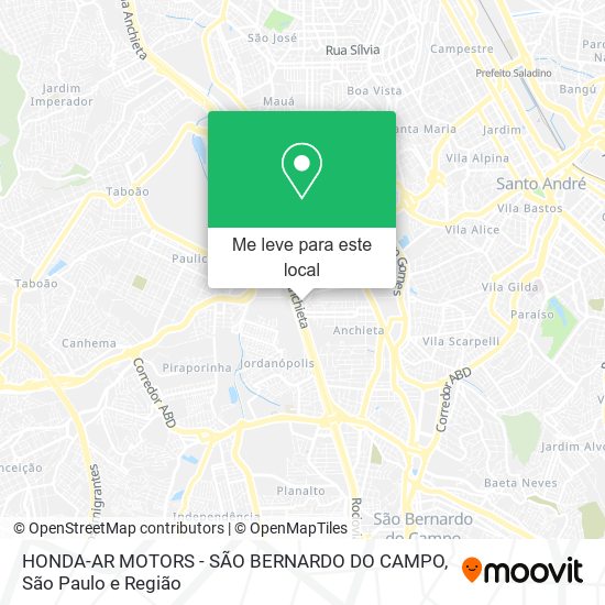 HONDA-AR MOTORS - SÃO BERNARDO DO CAMPO mapa