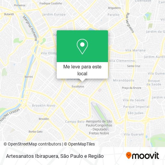 Artesanatos Ibirapuera mapa