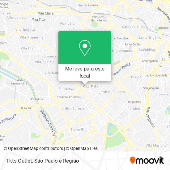 Tkts Outlet mapa