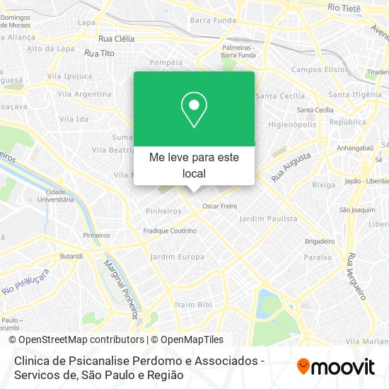 Clinica de Psicanalise Perdomo e Associados - Servicos de mapa