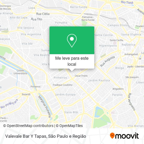 Valevale Bar Y Tapas mapa