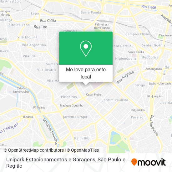 Unipark Estacionamentos e Garagens mapa