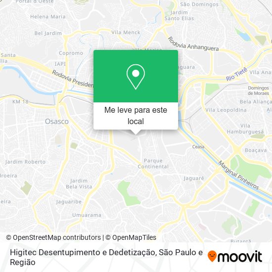 Higitec Desentupimento e Dedetização mapa