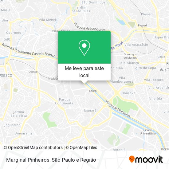 Marginal Pinheiros mapa