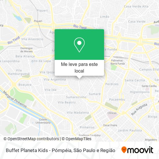 Buffet Planeta Kids - Pómpéia mapa