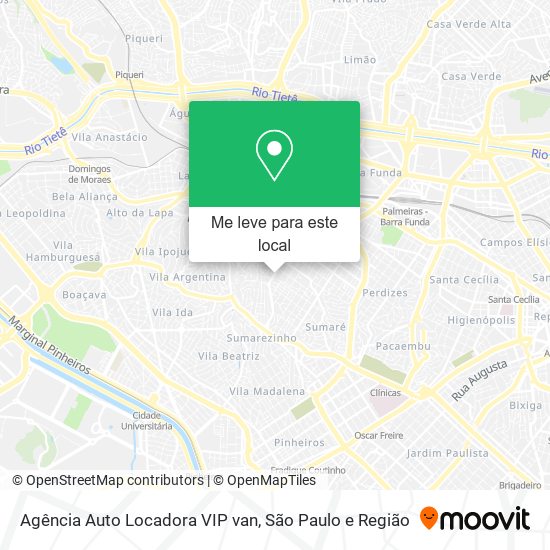 Agência Auto Locadora VIP van mapa