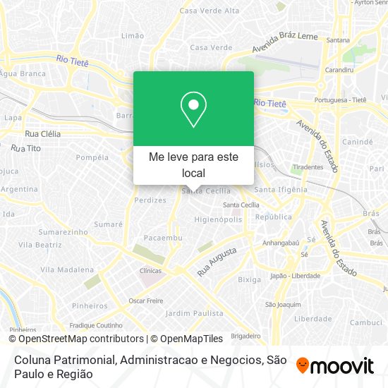 Coluna Patrimonial, Administracao e Negocios mapa