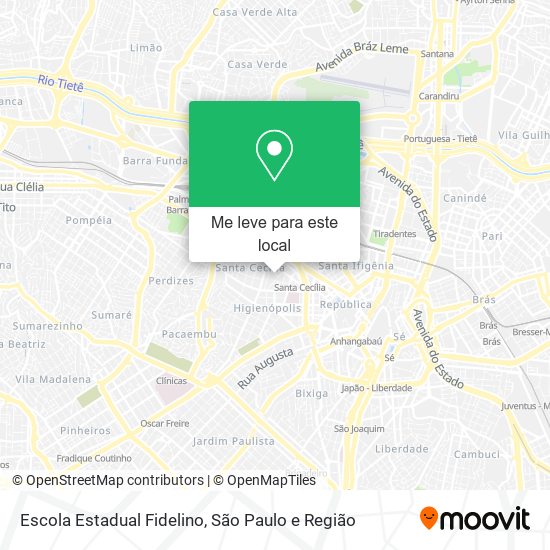 Escola Estadual Fidelino mapa