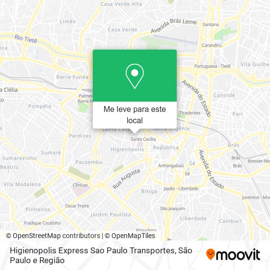 Higienopolis Express Sao Paulo Transportes mapa