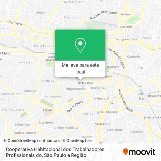 Cooperativa Habitacional dos Trabalhadores Profissionais do mapa