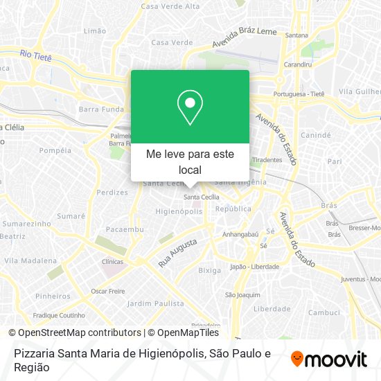 Pizzaria Santa Maria de Higienópolis mapa