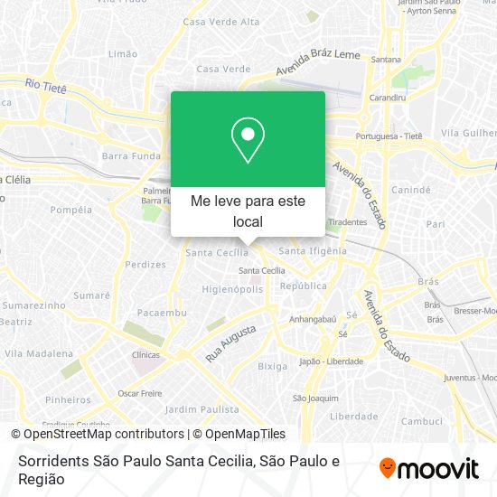 Sorridents São Paulo Santa Cecilia mapa