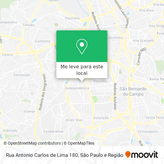 Rua Antonio Carlos de Lima 180 mapa