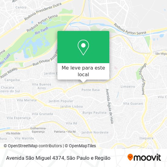 Avenida São Miguel 4374 mapa