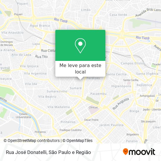 Rua José Donatelli mapa
