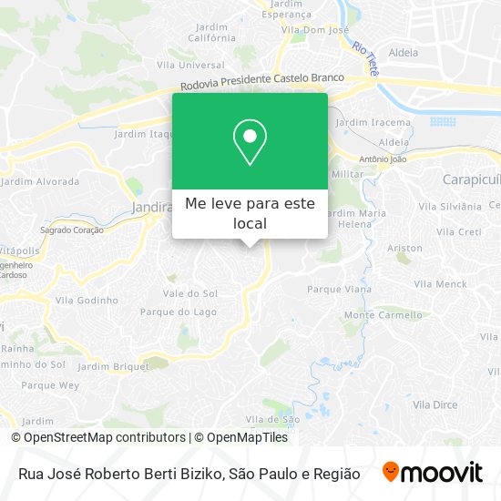 Rua José Roberto Berti Biziko mapa