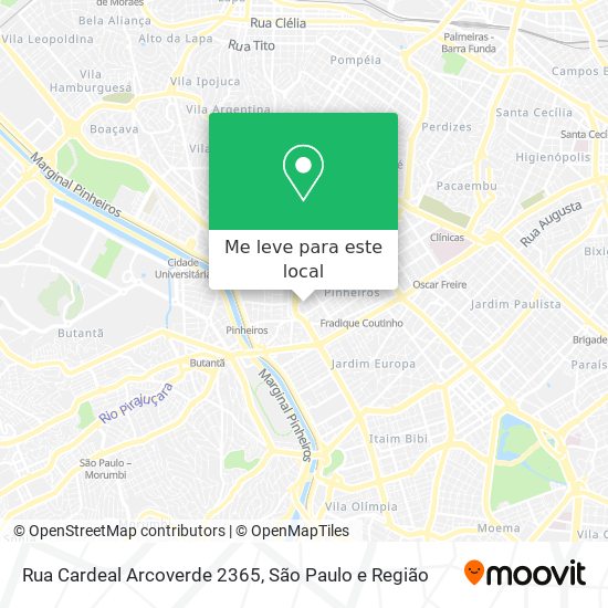 Rua Cardeal Arcoverde 2365 mapa