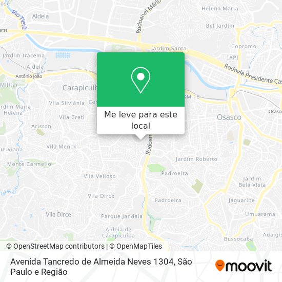 Avenida Tancredo de Almeida Neves 1304 mapa