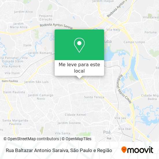 Rua Baltazar Antonio Saraiva mapa