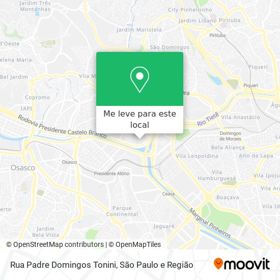 Rua Padre Domingos Tonini mapa