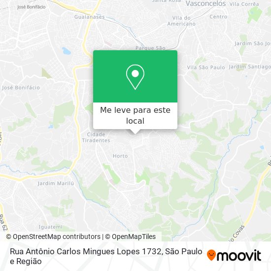 Rua Antônio Carlos Mingues Lopes 1732 mapa