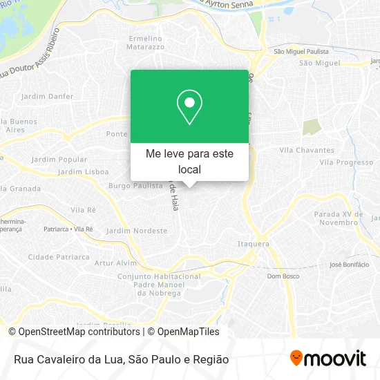 Rua Cavaleiro da Lua mapa