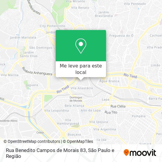 Rua Benedito Campos de Morais 83 mapa