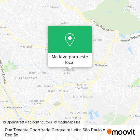 Rua Tenente Godofredo Cerqueira Leite mapa