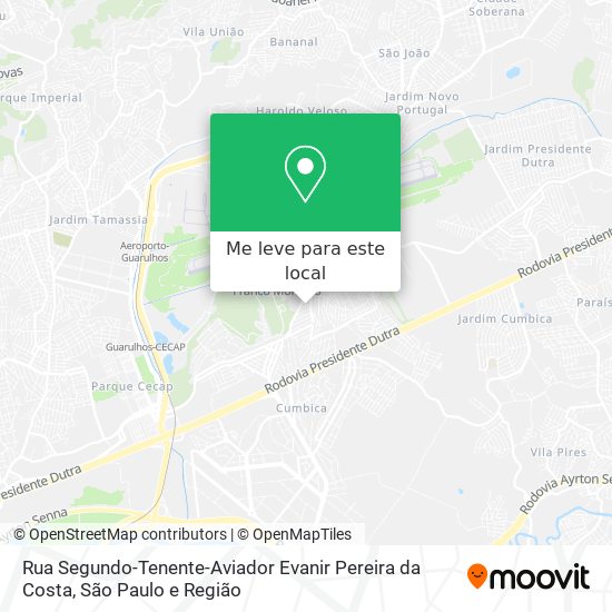 Rua Segundo-Tenente-Aviador Evanir Pereira da Costa mapa